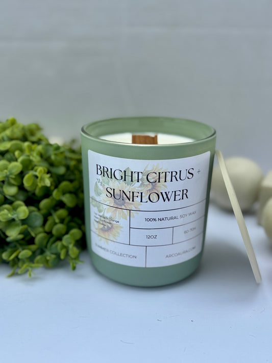 12oz Bright Citrus + Sunflower Candle